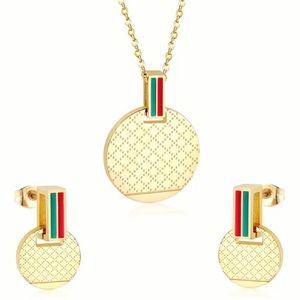 💥Luxury Jewelry Stainless Steel Oil Drip Round Shape Pendant Necklace